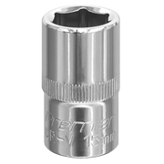Sealey WallDrive® Socket 15mm 1/2"Sq Drive Fully Polished