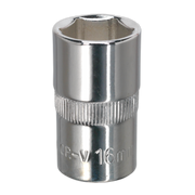 Sealey WallDrive® Socket 16mm 1/2"Sq Drive Fully Polished