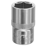 Sealey WallDrive® Socket 17mm 1/2"Sq Drive Fully Polished