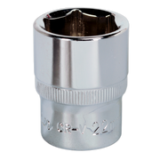 Sealey WallDrive® Socket 22mm 1/2"Sq Drive Fully Polished