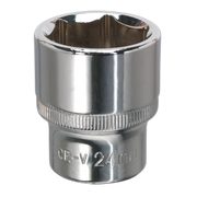 Sealey WallDrive® Socket 24mm 1/2"Sq Drive Fully Polished