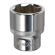 Sealey WallDrive® Socket 25mm 1/2"Sq Drive Fully Polished