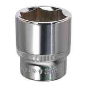 Sealey WallDrive® Socket 30mm 1/2"Sq Drive Fully Polished