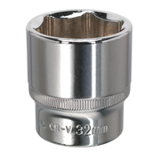Sealey WallDrive® Socket 32mm 1/2"Sq Drive Fully Polished