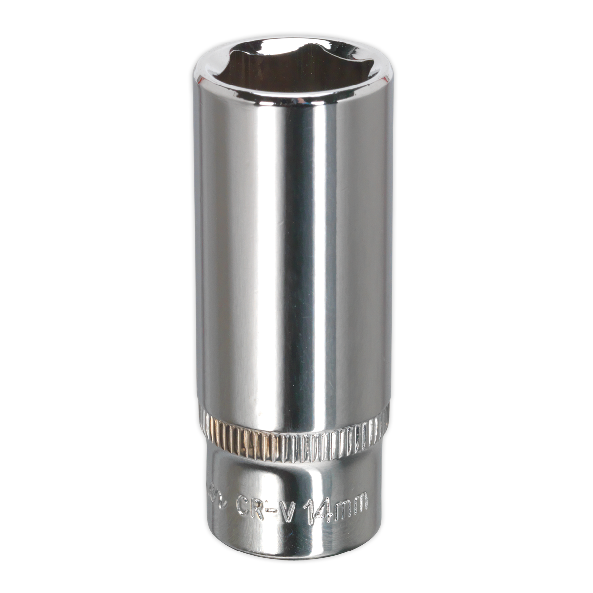 Sealey WallDrive® Socket 14mm Deep 1/4"Sq Drive Fully Polished
