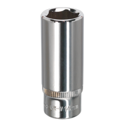 Sealey WallDrive® Socket 14mm Deep 1/4"Sq Drive Fully Polished