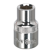 Sealey WallDrive® Socket 8mm 3/8"Sq Drive Fully Polished