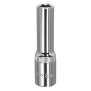 Sealey WallDrive® Socket 8mm Deep 3/8"Sq Drive Fully Polished