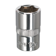 Sealey WallDrive® Socket 12mm 3/8"Sq Drive Fully Polished