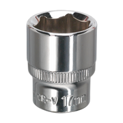 Sealey WallDrive® Socket 17mm 3/8"Sq Drive Fully Polished