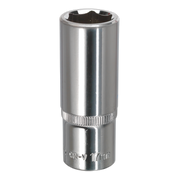 Sealey WallDrive® Socket 17mm Deep 3/8"Sq Drive Fully Polished