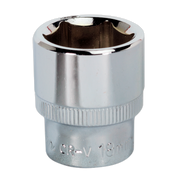 Sealey WallDrive® Socket 18mm 3/8"Sq Drive Fully Polished