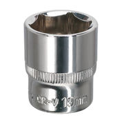 Sealey WallDrive® Socket 19mm 3/8"Sq Drive Fully Polished