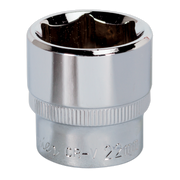 Sealey WallDrive® Socket 22mm 3/8"Sq Drive Fully Polished