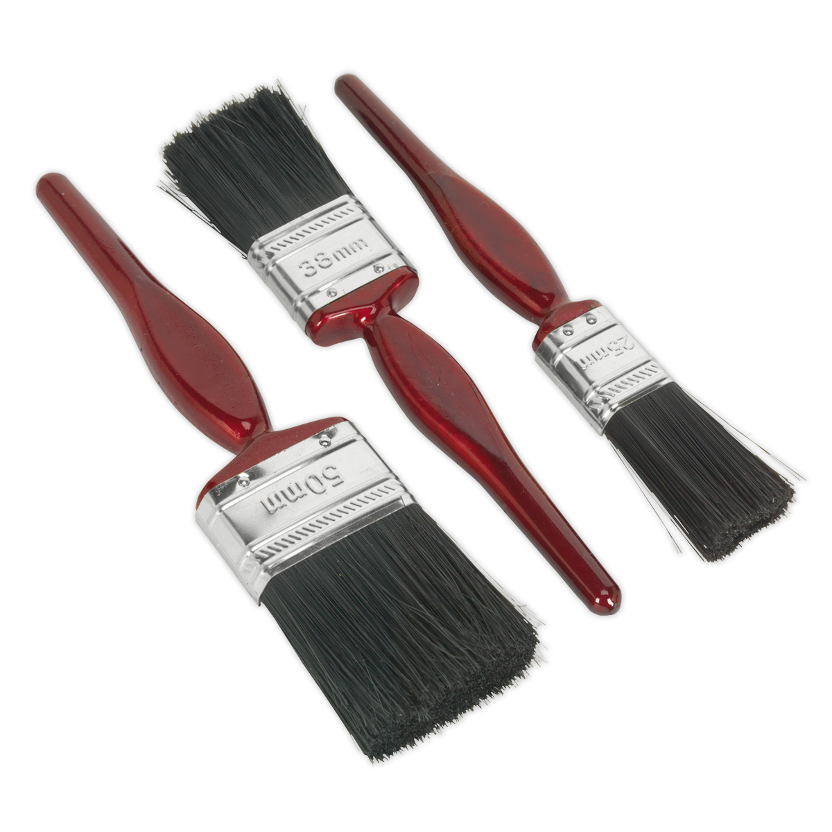 Sealey Pure Bristle Paint Brush Set 3pc