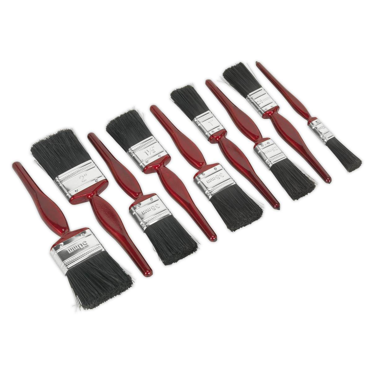 Sealey Pure Bristle Paint Brush Set 9pc