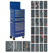 Sealey Tool Chest Combination 14 Drawer with Ball-Bearing Slides - Blue & 1179pc Tool Kit