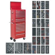 Sealey Tool Chest Combination 14 Drawer with Ball-Bearing Slides - Red & 1179pc Tool Kit