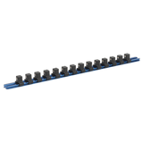Sealey Socket Retaining Rail with 14 Clips Aluminium 1/2"Sq Drive