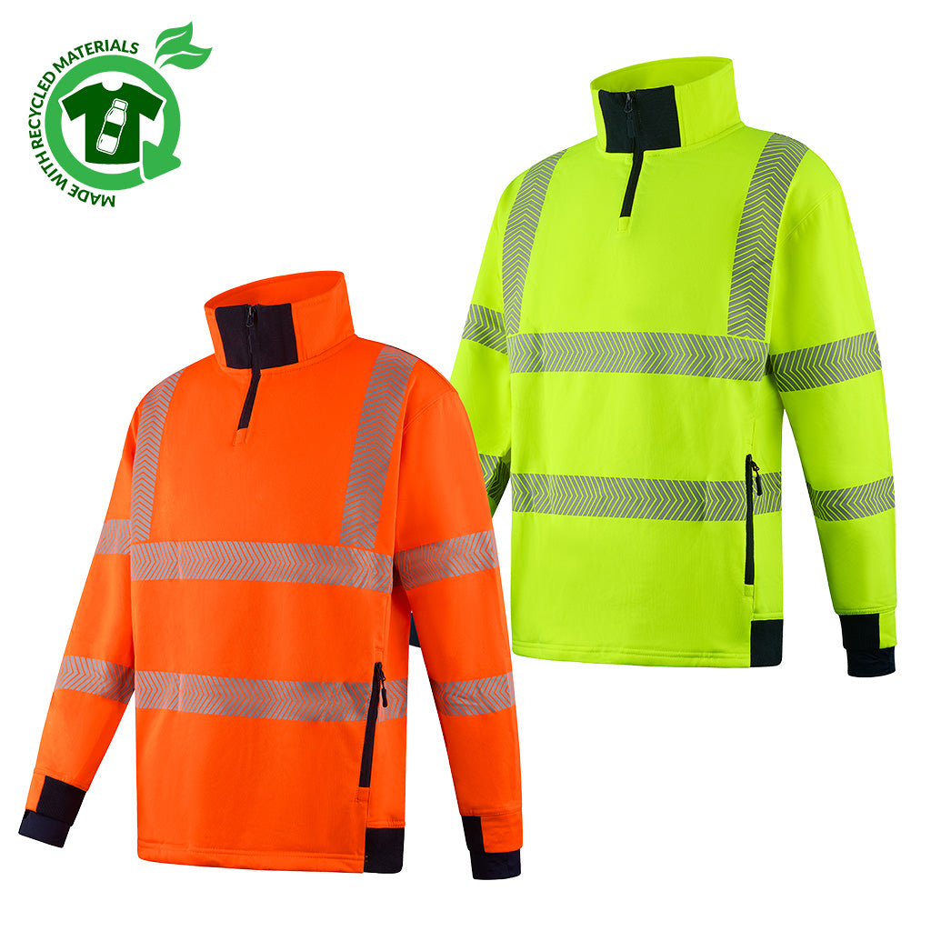 Future Garments Fgx Eco Recycled Hi-Vis Quarter Zip Sweat Shirt