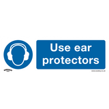 Sealey Mandatory Safety Sign - Use Ear Protectors - Rigid Plastic