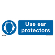 Sealey Mandatory Safety Sign - Use Ear Protectors - Self-Adhesive Vinyl