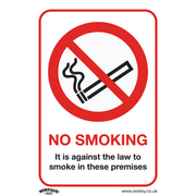 Sealey Prohibition Safety Sign - No Smoking (On Premises) - Rigid Plastic
