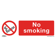 Sealey Prohibition Safety Sign - No Smoking - Rigid Plastic