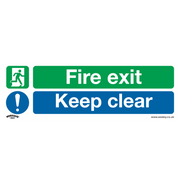 Sealey Safe Conditions Safety Sign - Fire Exit Keep Clear - Self-Adhesive Vinyl