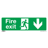 Sealey Safe Conditions Safety Sign - Fire Exit (Down) - Self-Adhesive Vinyl