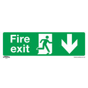 Sealey Safe Conditions Safety Sign - Fire Exit (Down) - Self-Adhesive Vinyl