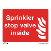 Sealey Safe Conditions Safety Sign - Sprinkler Stop Valve - Self-Adhesive Vinyl - Pack of 10