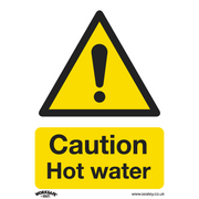Sealey Warning Safety Sign - Caution Hot Water - Rigid Plastic
