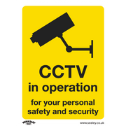 Sealey Warning Safety Sign - CCTV - Rigid Plastic - Pack of 10