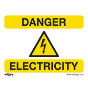 Sealey Warning Safety Sign - Danger Electricity - Self-Adhesive Vinyl