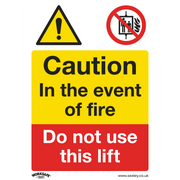 Sealey Warning Safety Sign - Caution Do Not Use Lift - Rigid Plastic - Pack of 10