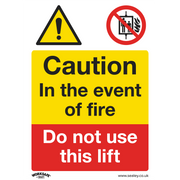Sealey Warning Safety Sign - Caution Do Not Use Lift - Self-Adhesive Vinyl