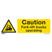 Sealey Warning Safety Sign - Caution Fork-Lift Trucks - Rigid Plastic