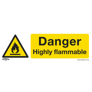Sealey Warning Safety Sign - Danger Highly Flammable - Rigid Plastic - Pack of 10
