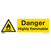 Sealey Safety Sign - Danger Highly Flammable - Self-Adhesive Vinyl - Pack of 10