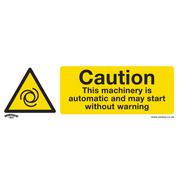 Sealey Warning Safety Sign - Caution Automatic Machinery - Rigid Plastic
