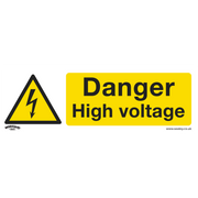 Sealey Warning Safety Sign - Danger High Voltage - Rigid Plastic