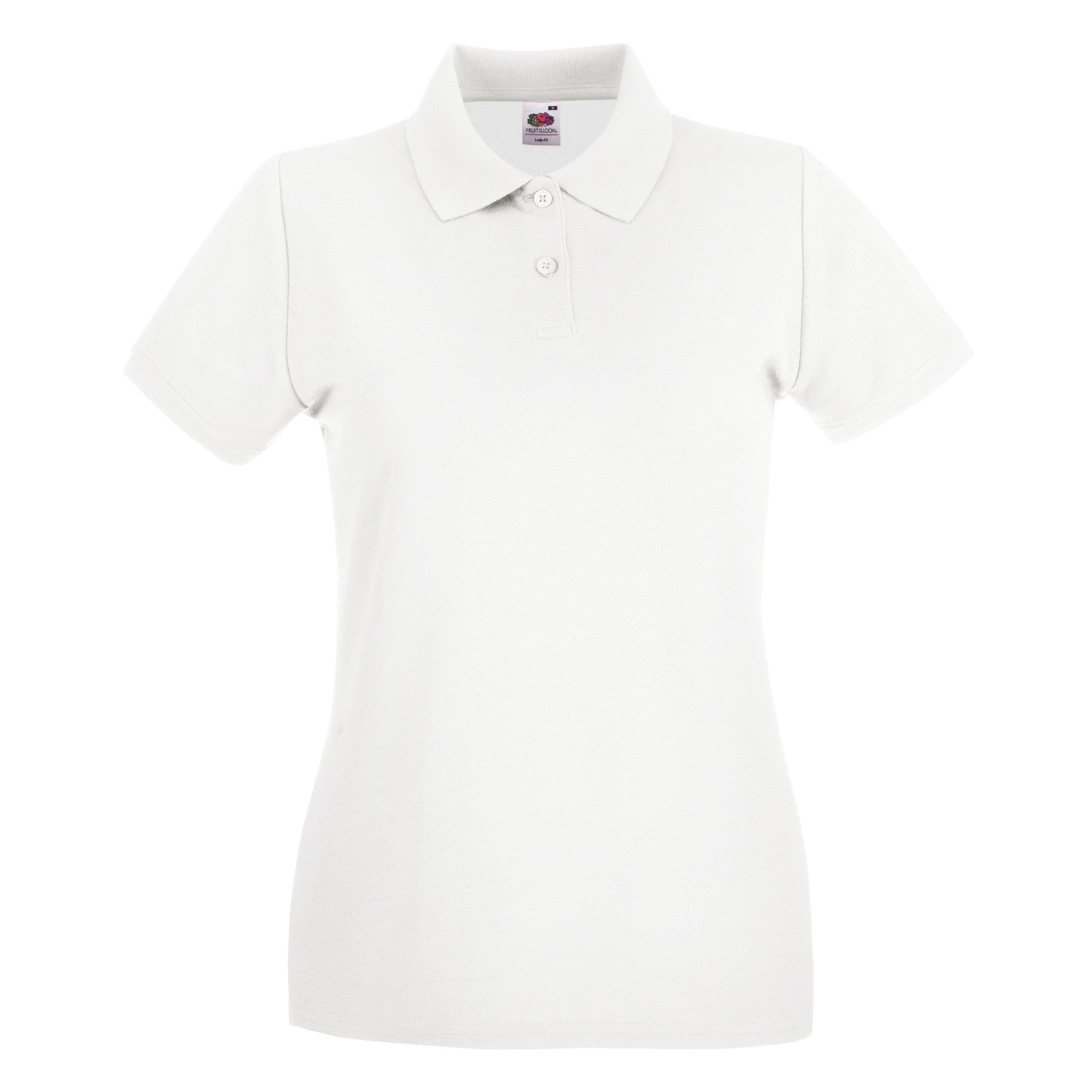 Fruit Of The Loom Women's Premium Polo - White