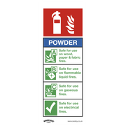 Sealey Safe Conditions Safety Sign - Powder Fire Extinguisher - Self-Adhesive Vinyl