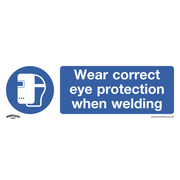 Sealey Mandatory Safety Sign - Wear Eye Protection When Welding - Rigid Plastic