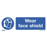 Sealey Mandatory Safety Sign - Wear Face Shield - Rigid Plastic - Pack of 10