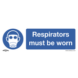 Sealey Mandatory Safety Sign - Respirators Must Be Worn - Rigid Plastic - Pack of 10