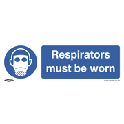 Sealey Mandatory Safety Sign - Respirators Must Be Worn - Rigid Plastic - Pack of 10