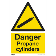 Sealey Warning Safety Sign - Danger Propane Cylinders - Rigid Plastic - Pack of 10