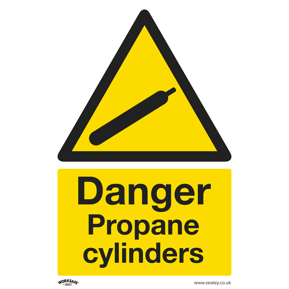 Sealey Warning Safety Sign - Danger Propane Cylinders - Rigid Plastic